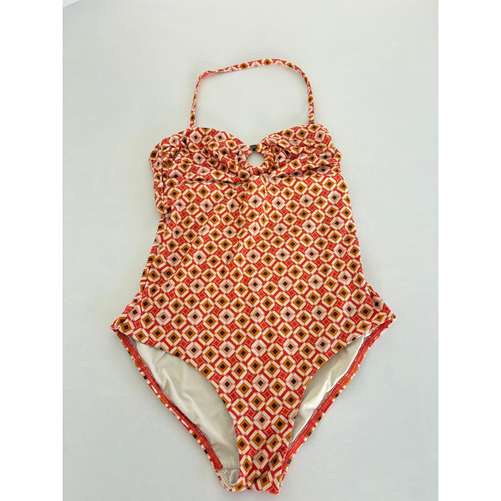 Jets Australia Geometric Print Halter One-Piece Swimsuit Size 6